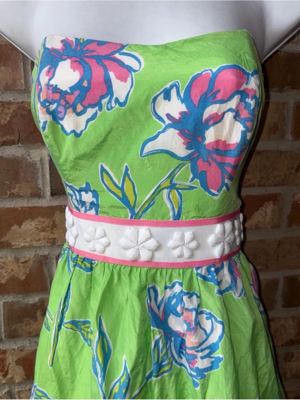 LILLY PULITZER LANGLEYStrapless Floral Mini Dress DRESS SIZE 4 - Picture 10 of 10